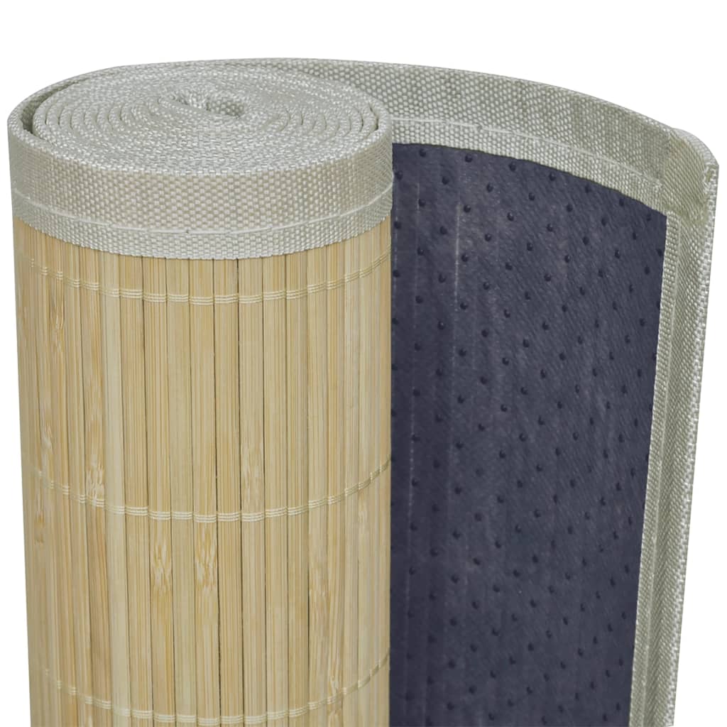 Rechthoekige bamboe mat 120 x 180 cm (Neutraal)
