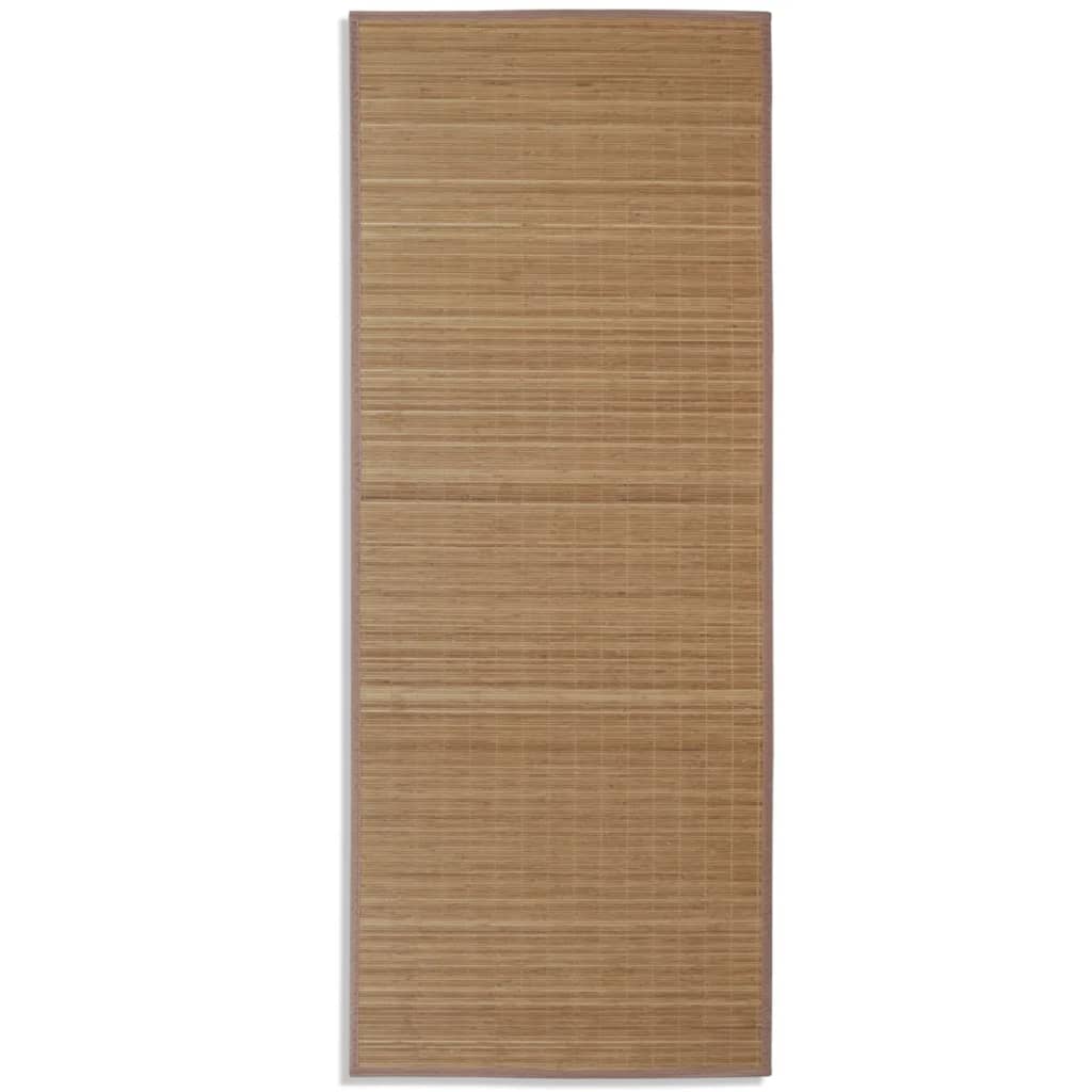 Rechthoekige bamboe mat 80 x 200 cm (Bruin)
