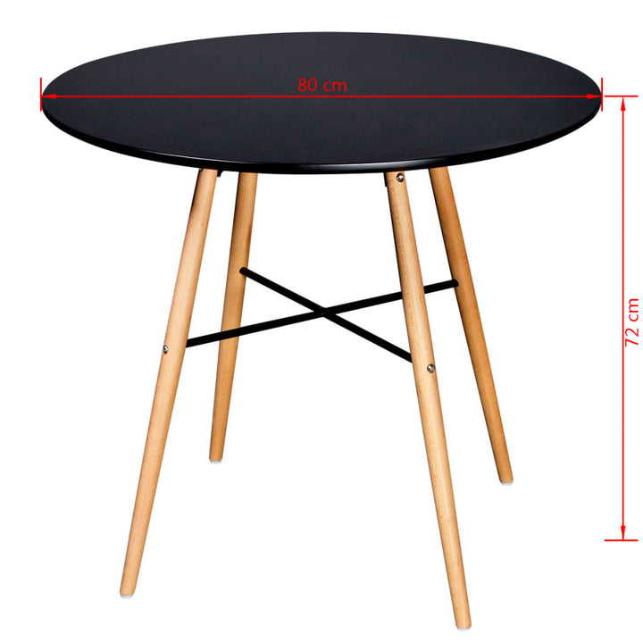 Eettafel rond MDF zwart