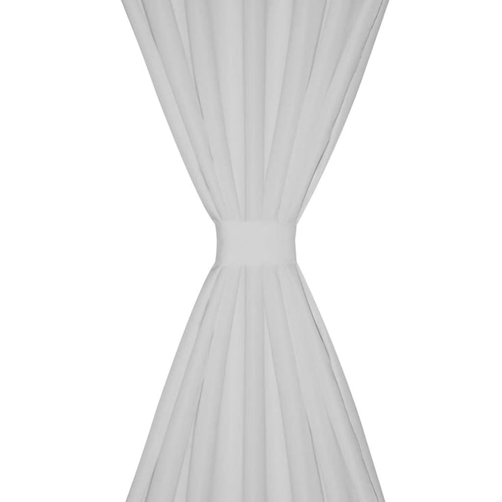 Micro-Satijnen Gordijnen met Ringen 140 x 225 cm 2 stuks (Wit)