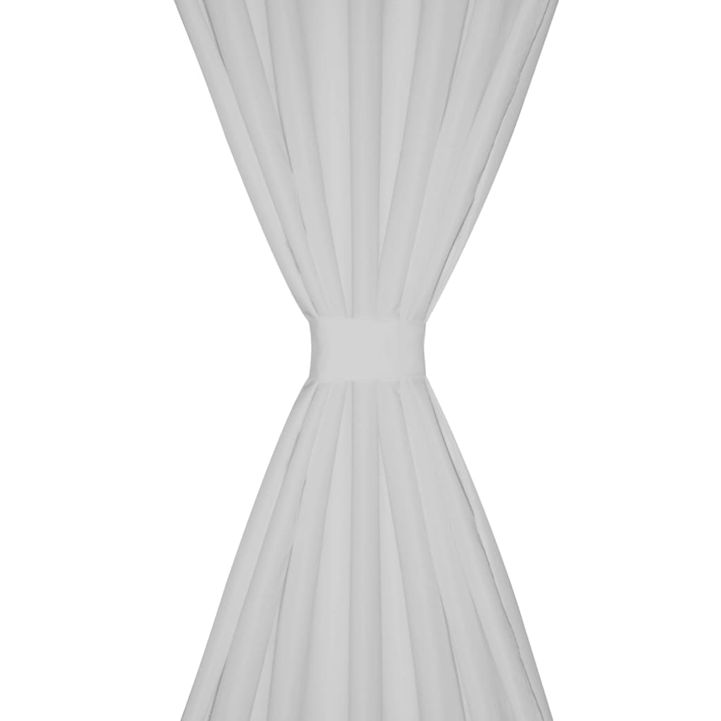 Micro-Satijnen Gordijnen met Ringen 140 x 245 cm 2 stuks (Wit)