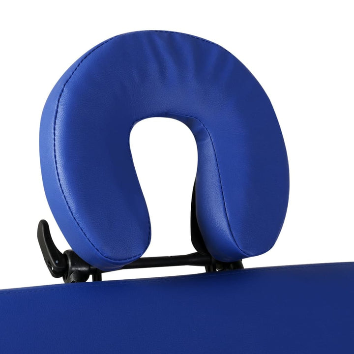 Inklapbare massagetafel 2 zones met houten frame (blauw)