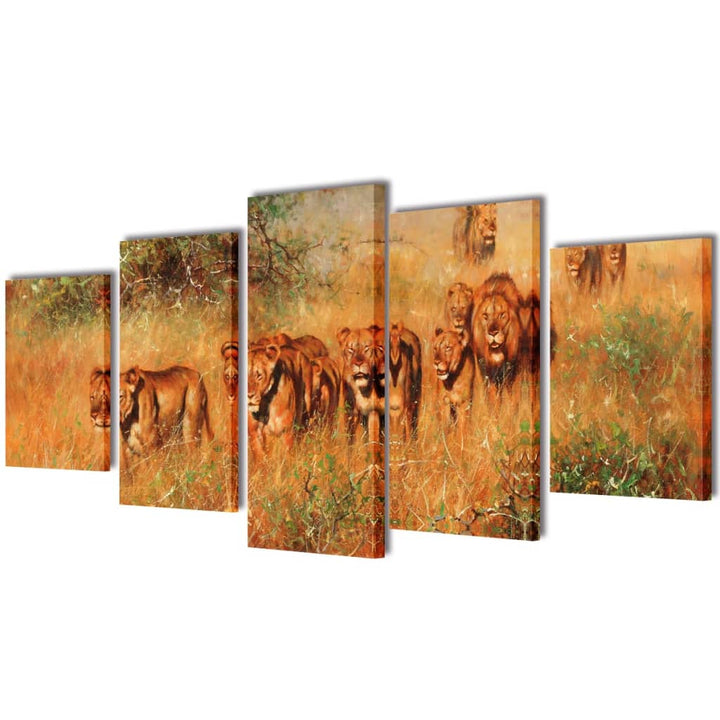 Canvasdoeken Leeuwen 200 x 100 cm