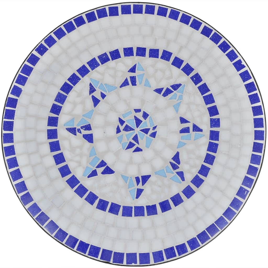 Bistrotafel 60 cm mozaïek blauw en wit