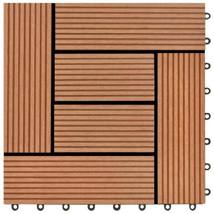 Terrastegels 11 stuks 30 x 30 cm WPC 1 m2 bruin