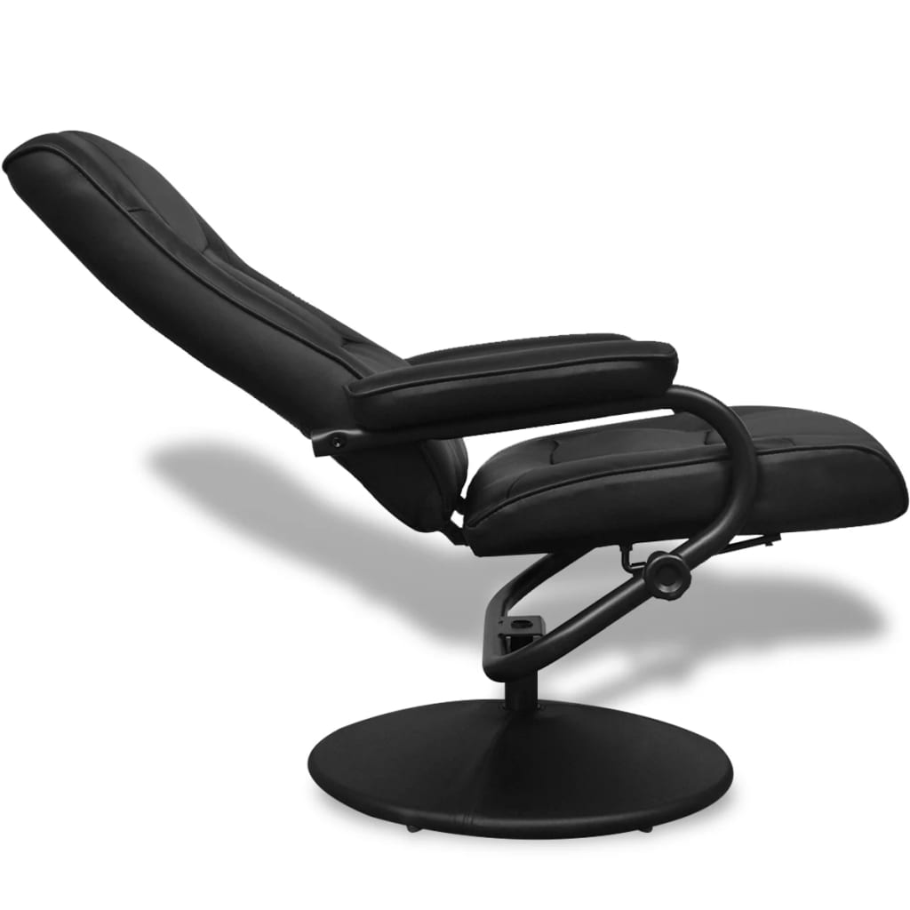 Tv-fauteuil met voetenbankje kunstleer zwart