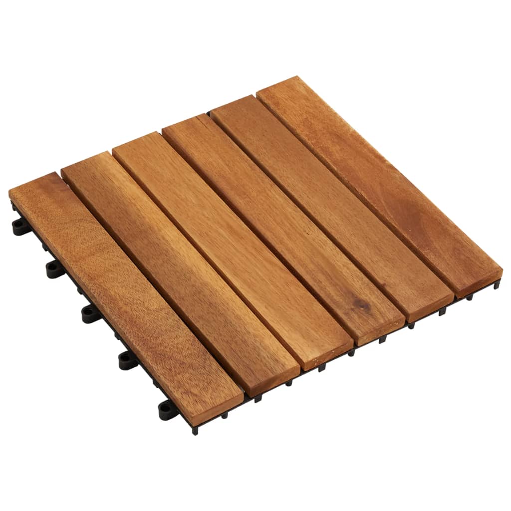 Terrastegels acaciahout 30 x 30 cm verticaal patroon (10 stuks)