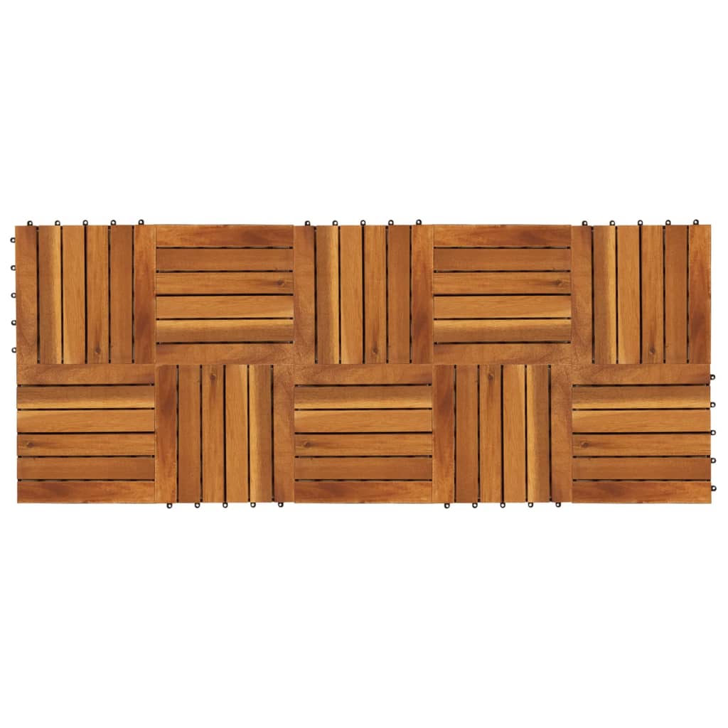 Terrastegels acaciahout 30 x 30 cm verticaal patroon (10 stuks)
