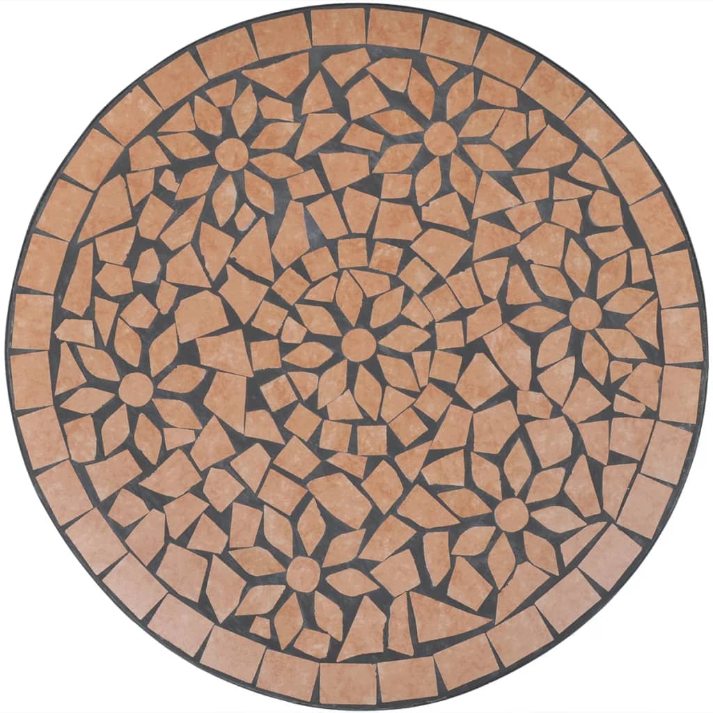 3-delige Bistroset keramische tegel terracotta