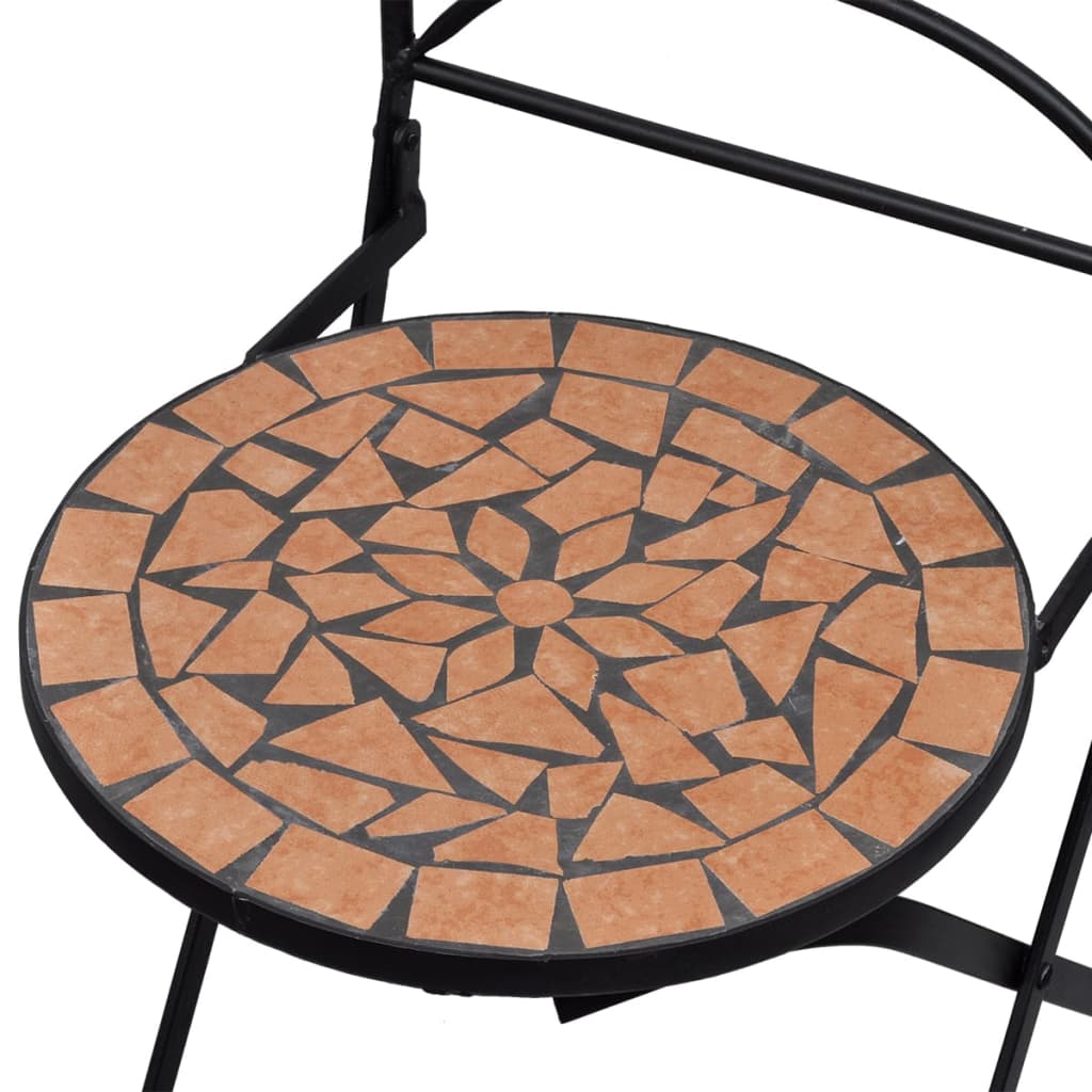 3-delige Bistroset keramische tegel terracotta