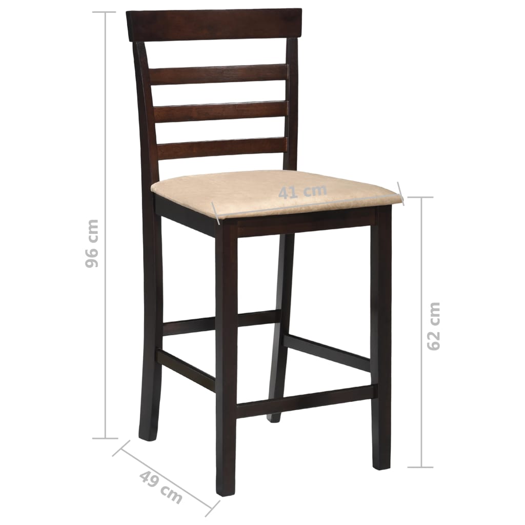 vidaXL Barstoelen 2 st stof bruin