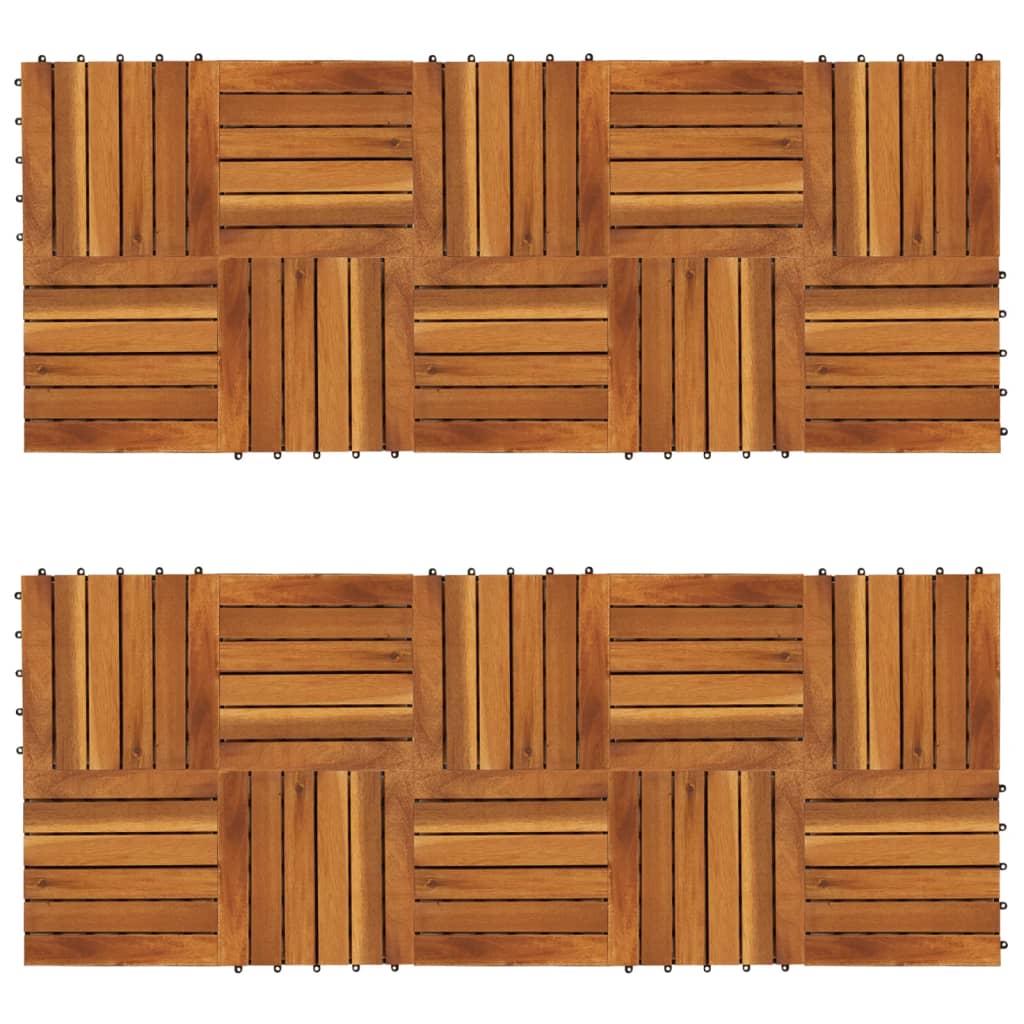 Terrastegels verticaal patroon 30 x 30 cm Acacia set van 20