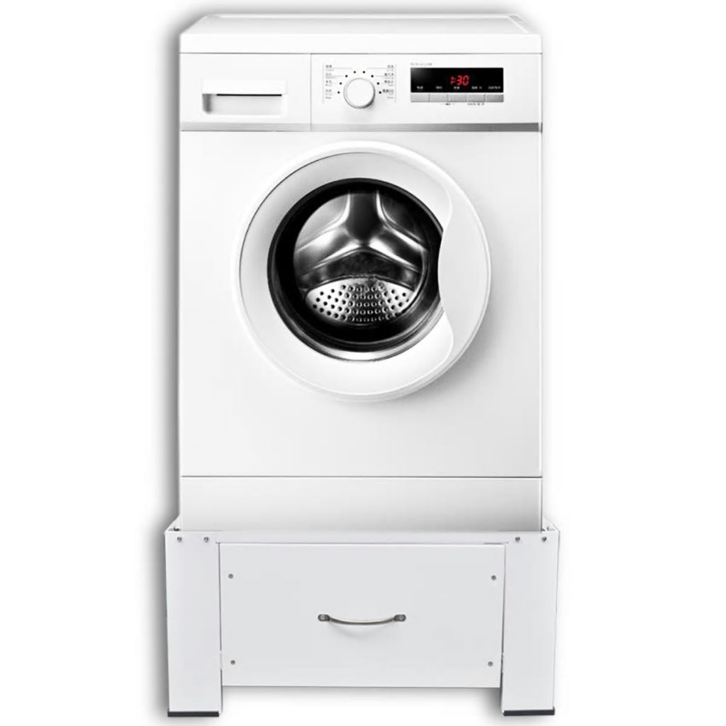 Voetstuk voor wasmachine met lade wit
