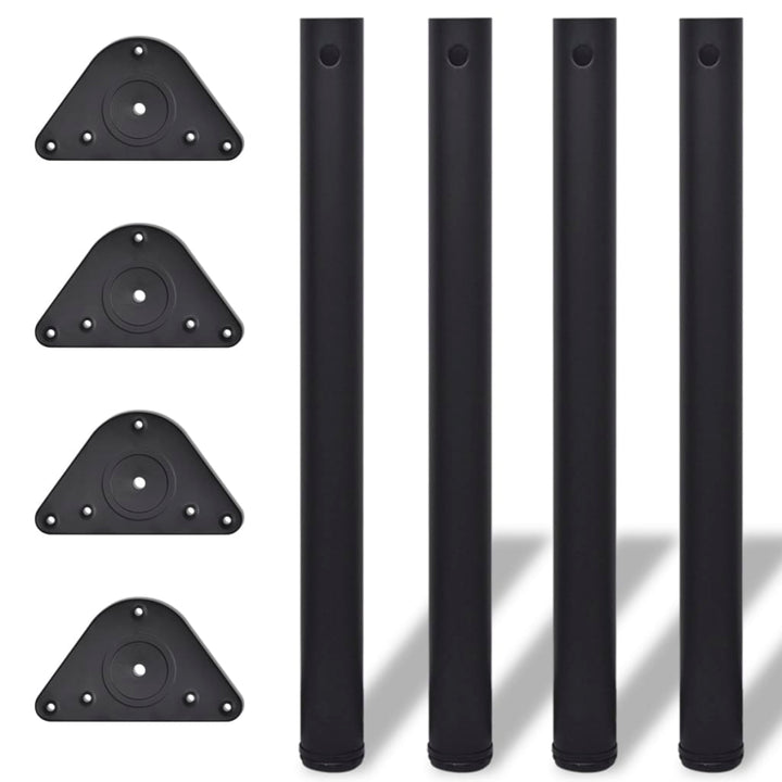Tafelpoten in hoogte verstelbaar zwart 710 mm 4 st