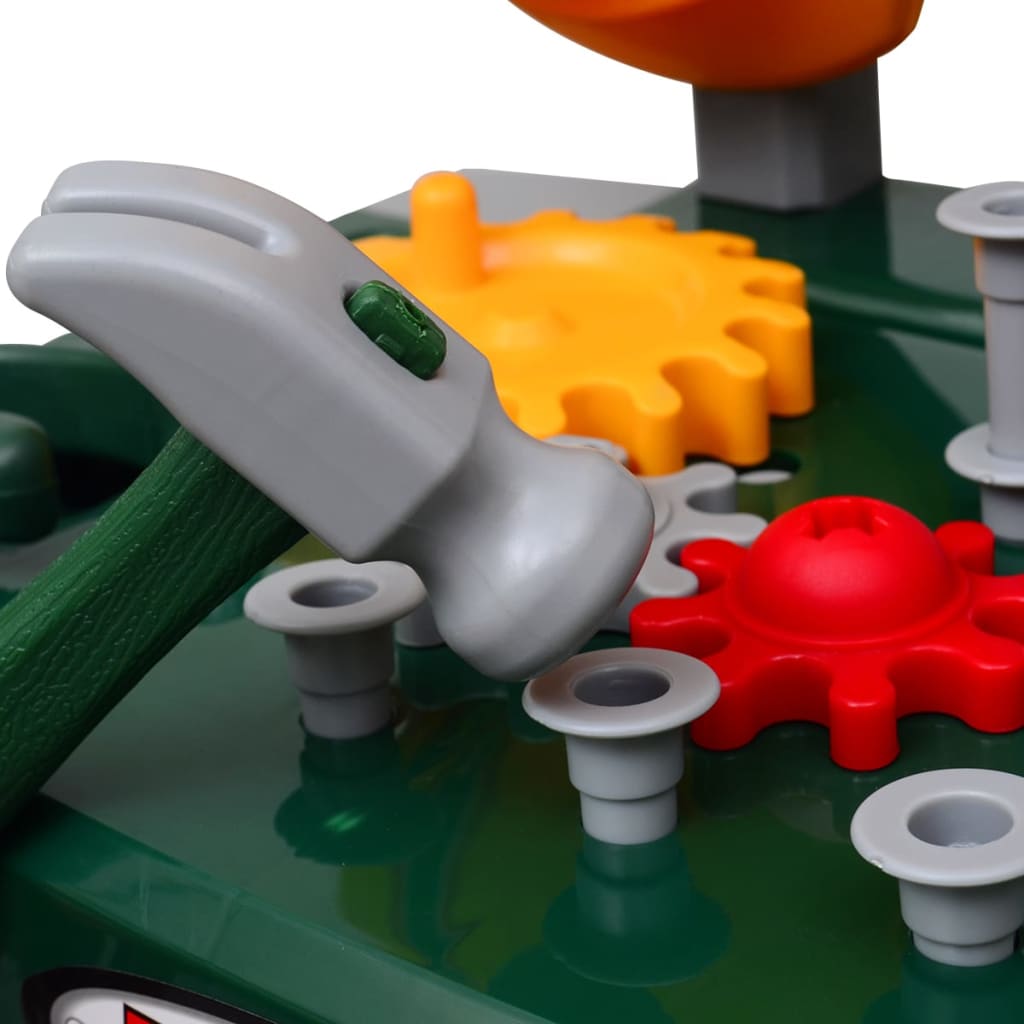 Speelgoedwerkbank met gereedschap voor kinderen kinderkamer groen + grijs