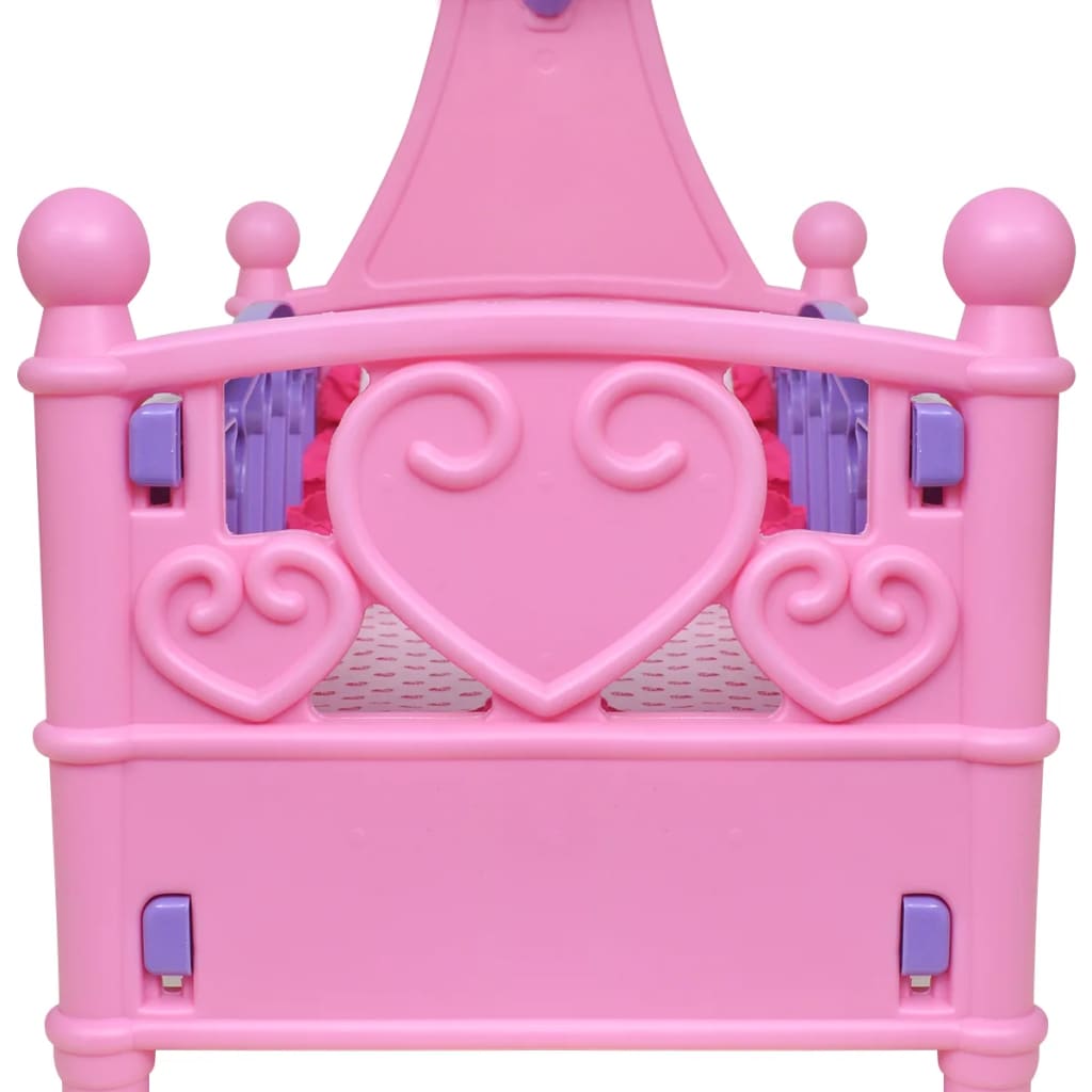 Poppenbed voor kinderen kinderkamer roze + paars