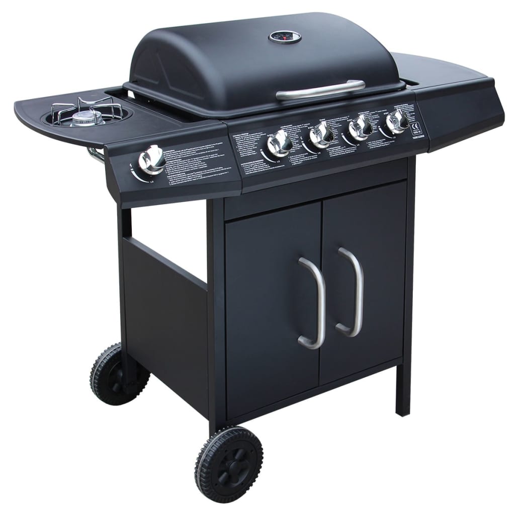 Gasbarbecue 4+1 kookzone zwart