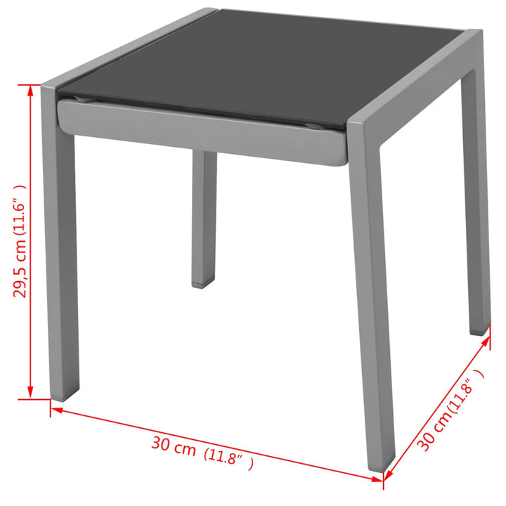 Ligbedden met tafel aluminium zwart
