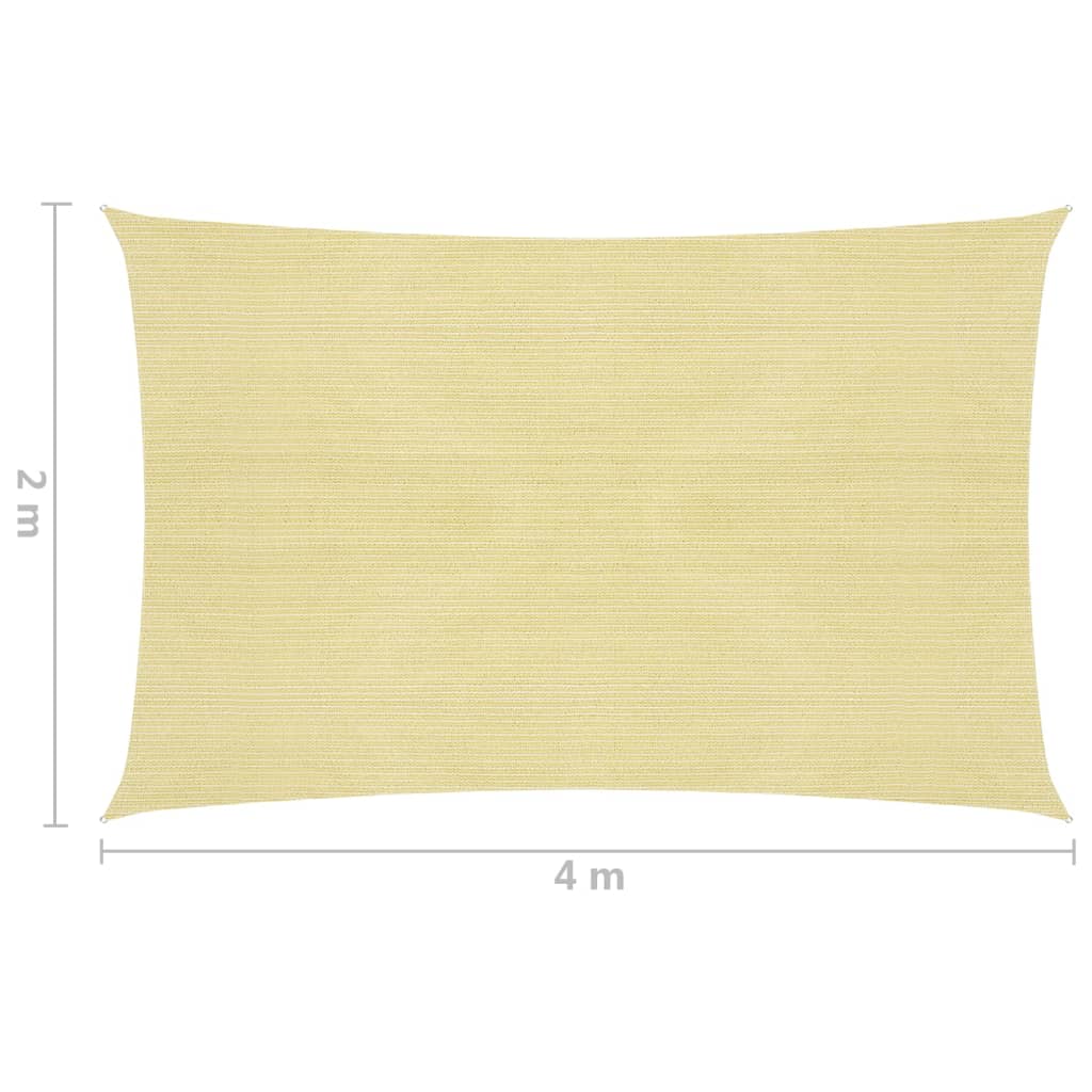 Zonnescherm HDPE rechthoekig 2x4 m beige