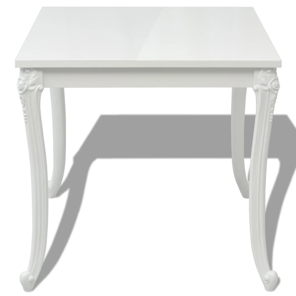 Eettafel 80 x 80 x 76 cm hoogglans wit