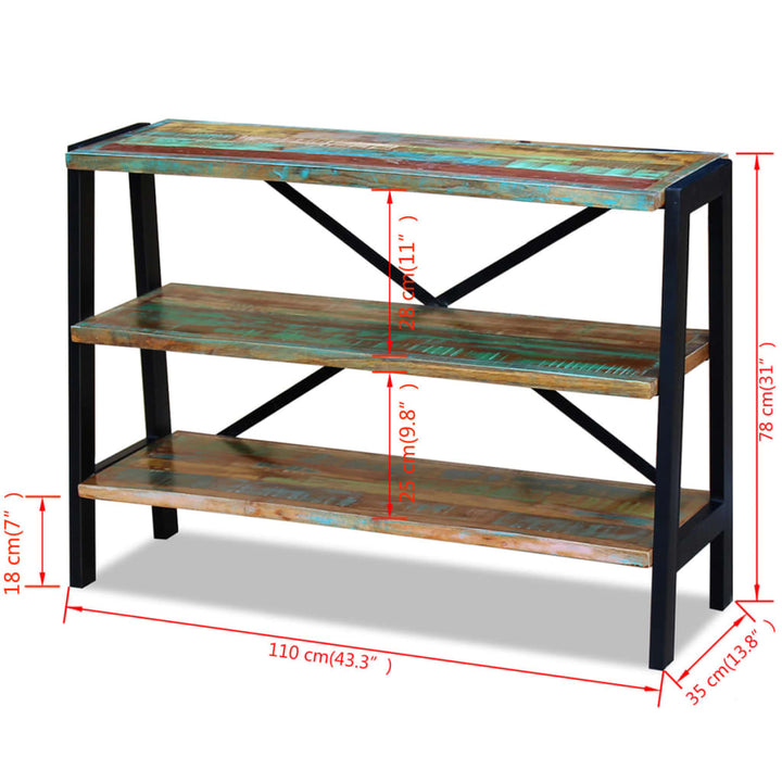 Dressoir 3 schappen massief gerecycled hout