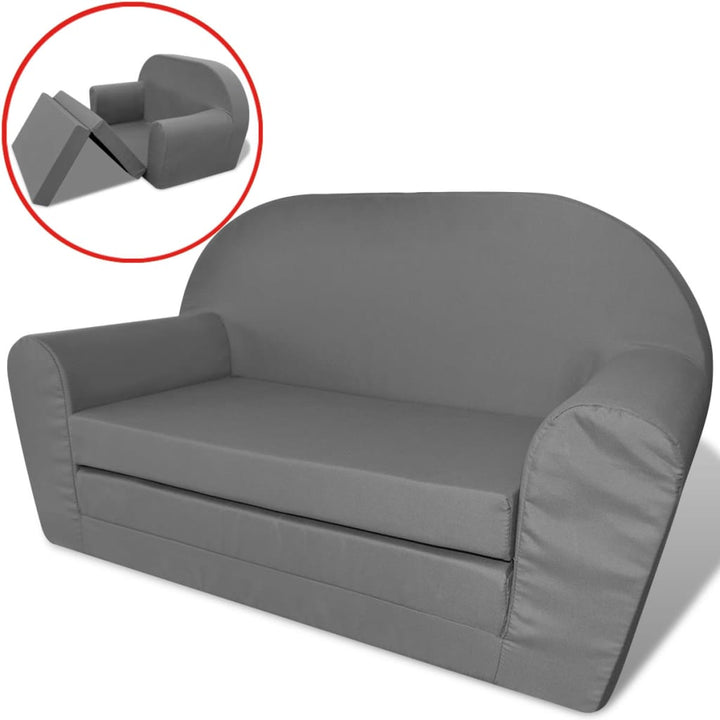 Loungestoel voor kinderen uitklabaar grijs