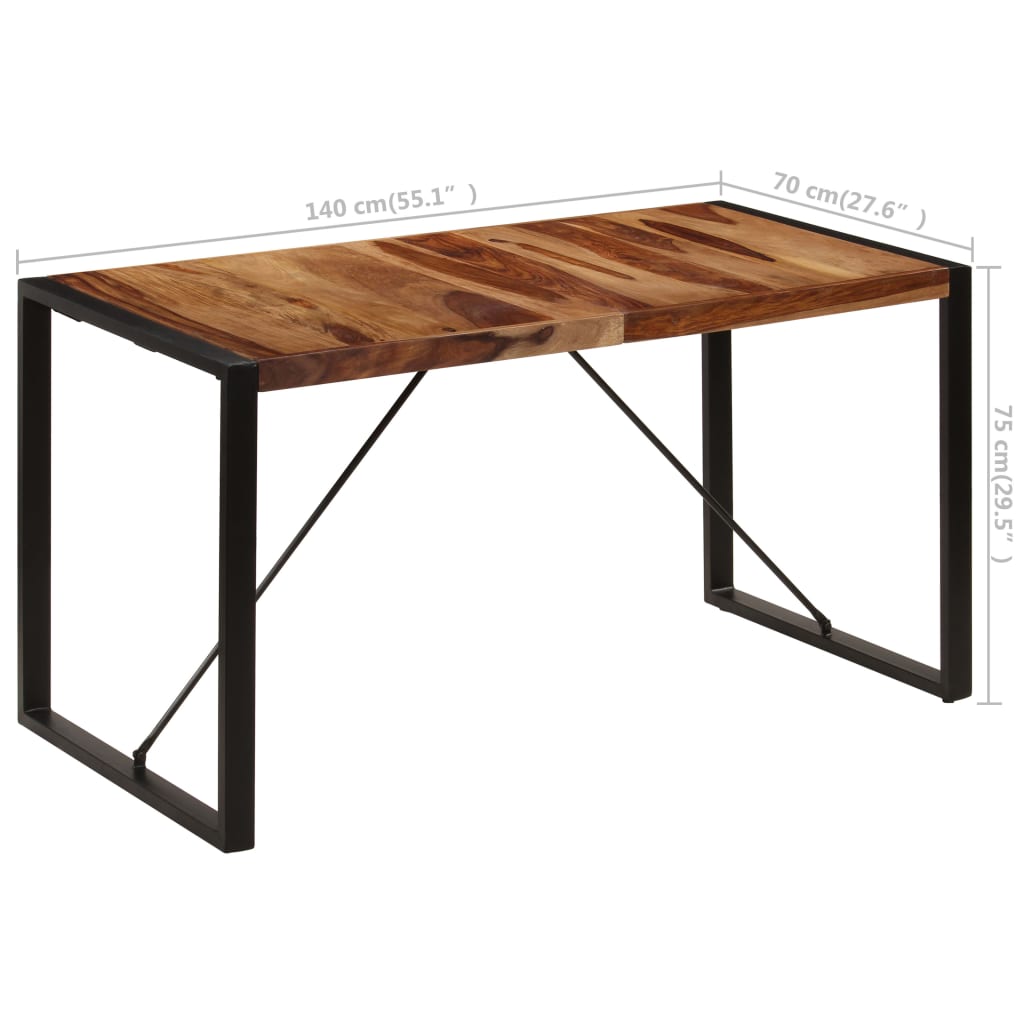 Eettafel 140x70x75 cm massief sheeshamhout