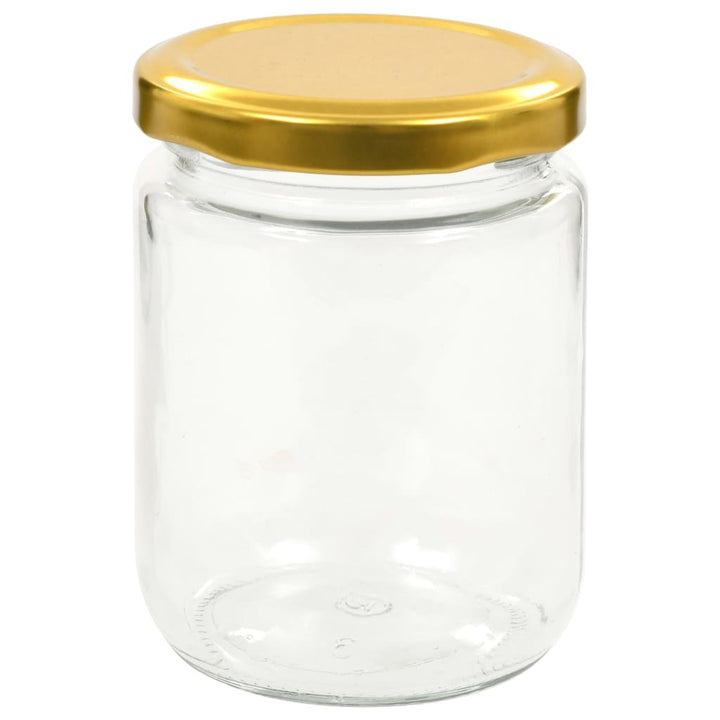 Jampotten met goudkleurige deksels 48 st 230 ml glas