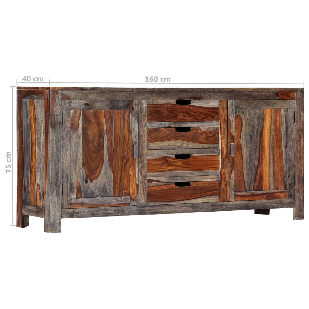 Dressoir 160x40x75 cm massief sheeshamhout grijs