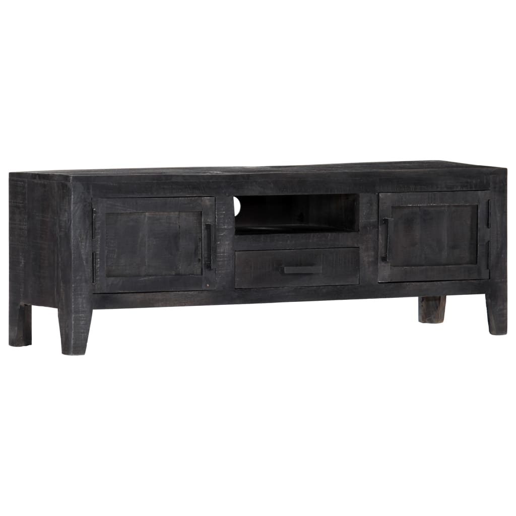 Tv-meubel 118x30x40 cm massief mangohout zwart