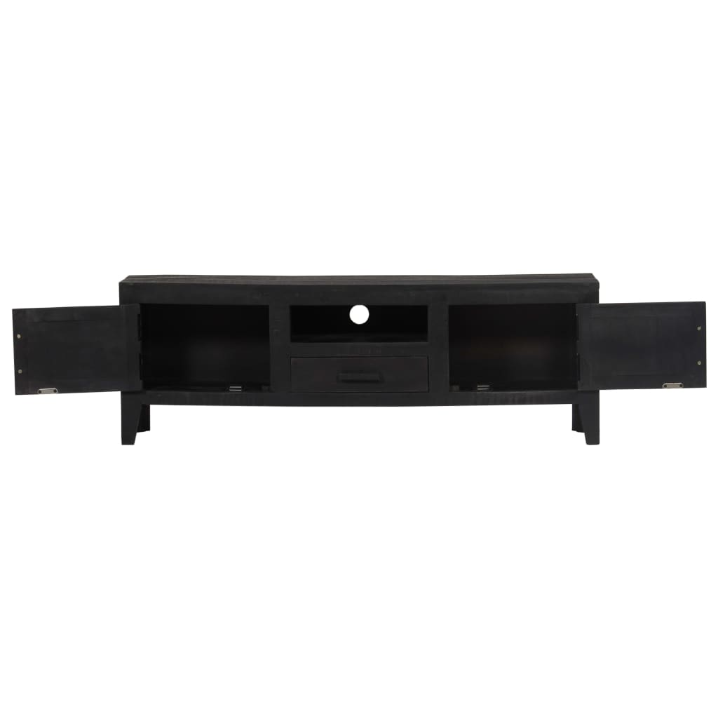 Tv-meubel 118x30x40 cm massief mangohout zwart