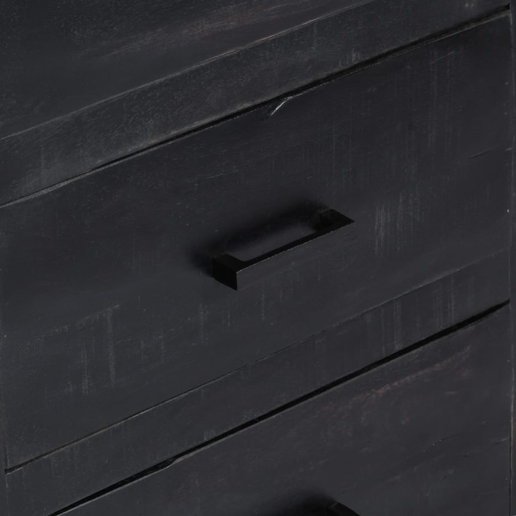 Dressoir 147x40x80 cm massief mangohout zwart