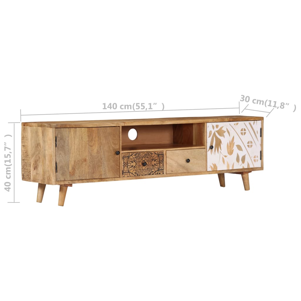 Tv-meubel 140x30x40 cm massief mangohout