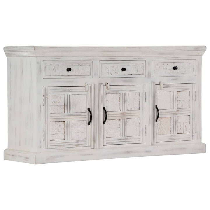 Dressoir 140x40x74 cm massief mangohout wit