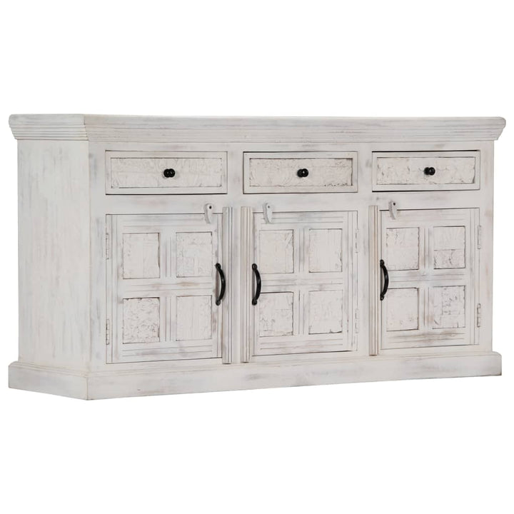 Dressoir 140x40x74 cm massief mangohout wit