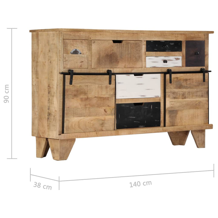 Dressoir 140x38x90 cm massief mangohout