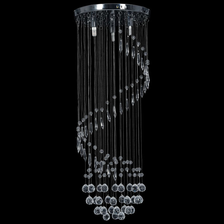 Plafondlamp met kristallen kralen spiraal G9 zilverkleurig