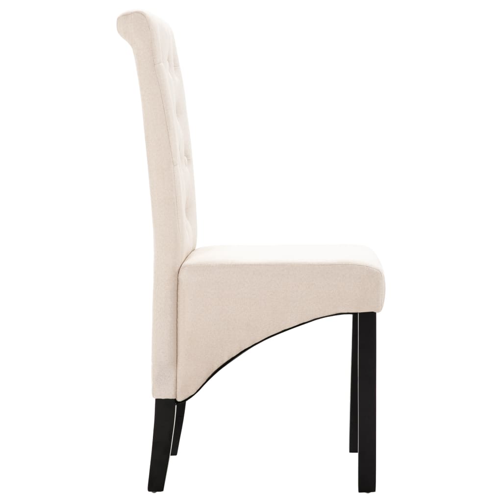 Eetkamerstoelen 2 st stof crème