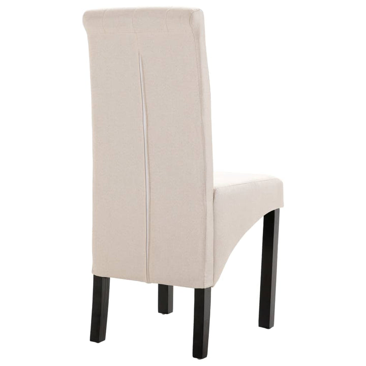 Eetkamerstoelen 2 st stof crème