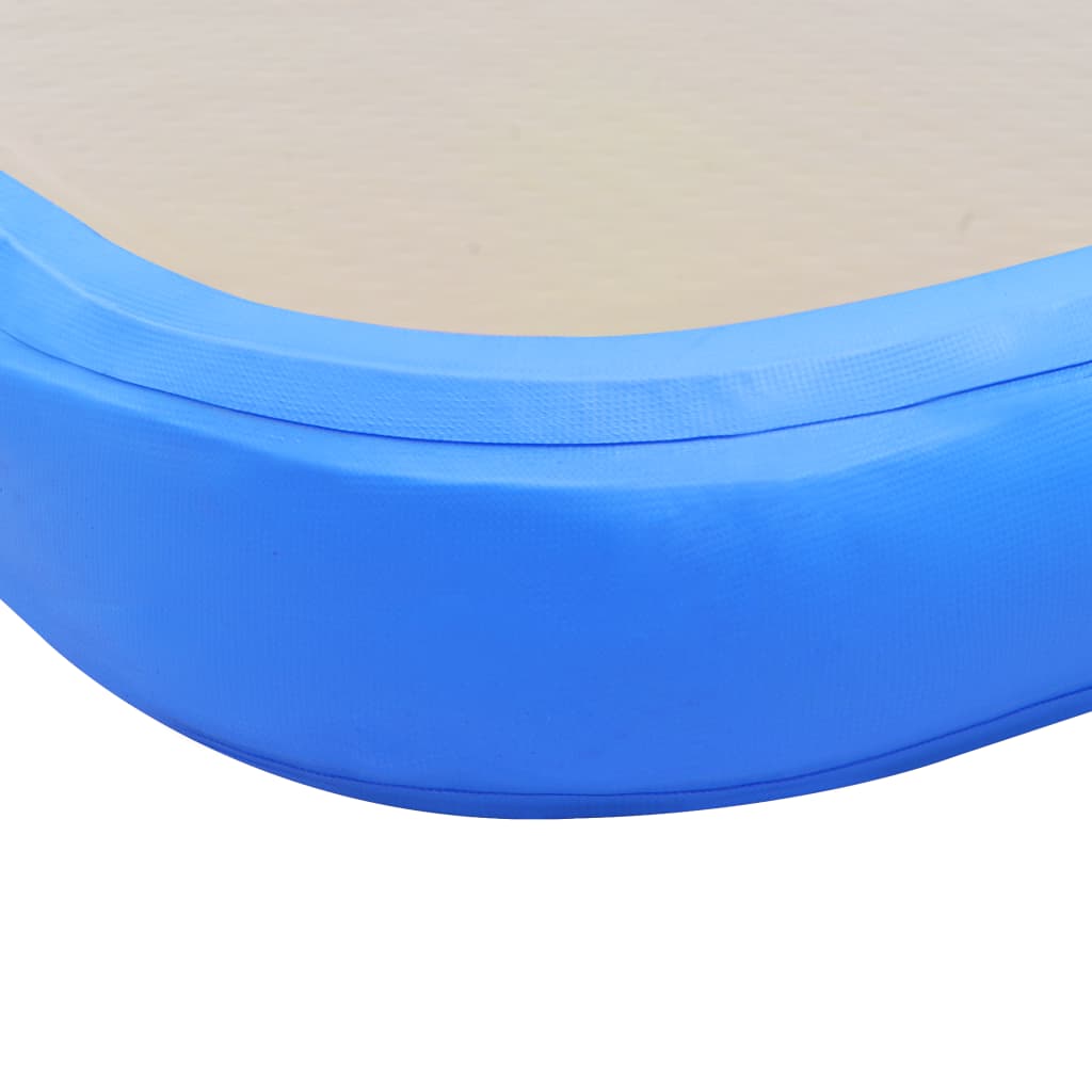Gymnastiekmat met pomp opblaasbaar 700x100x10 cm PVC blauw