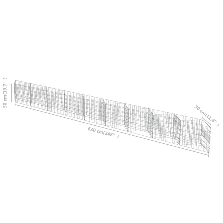 Schanskorfmuur 630x30x50 cm gegalvaniseerd staal