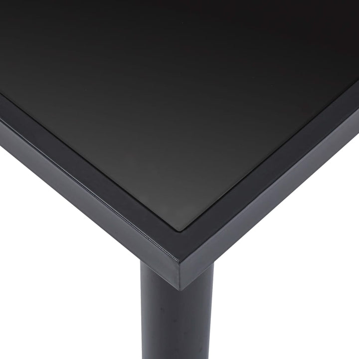 Eettafel 180x90x75 cm gehard glas zwart