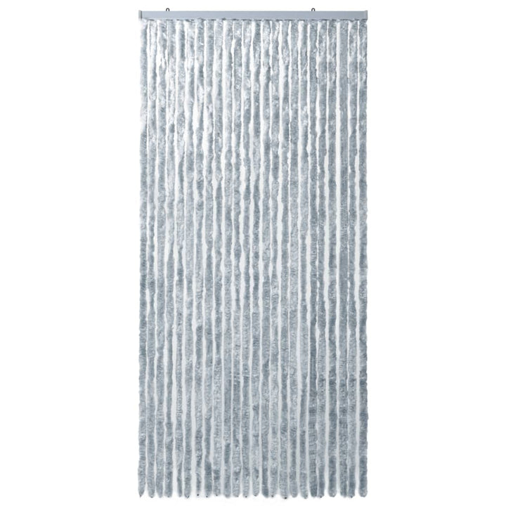 Vliegengordijn 100x220 cm chenille wit en grijs