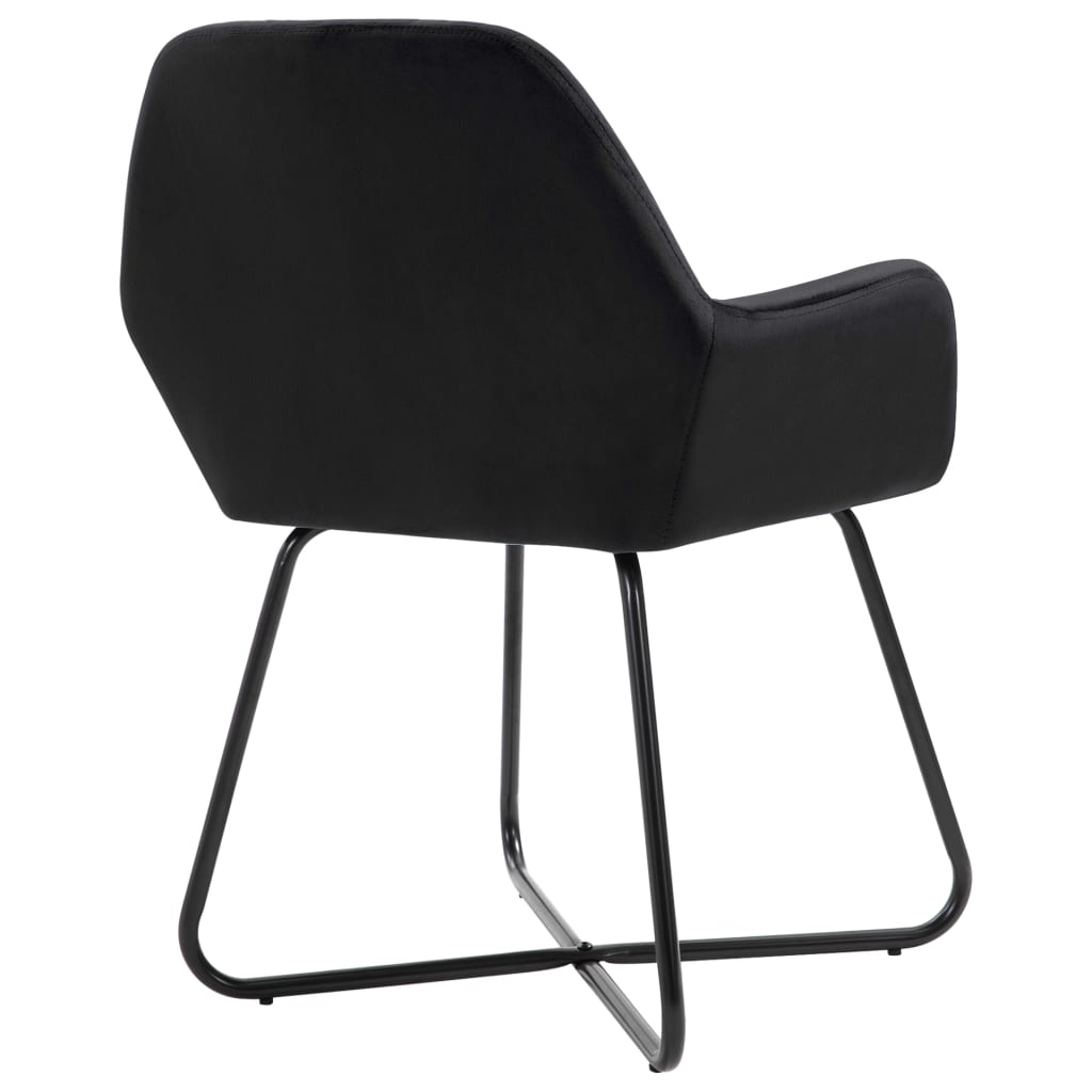 Eetkamerstoelen 2 st fluweel zwart