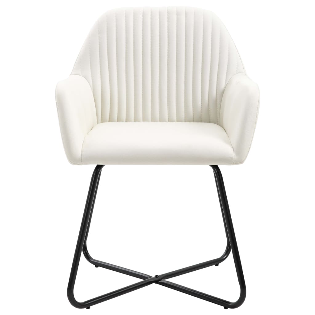 Eetkamerstoelen 2 st stof crème