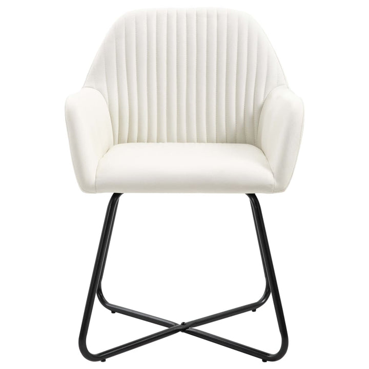 Eetkamerstoelen 2 st stof crème