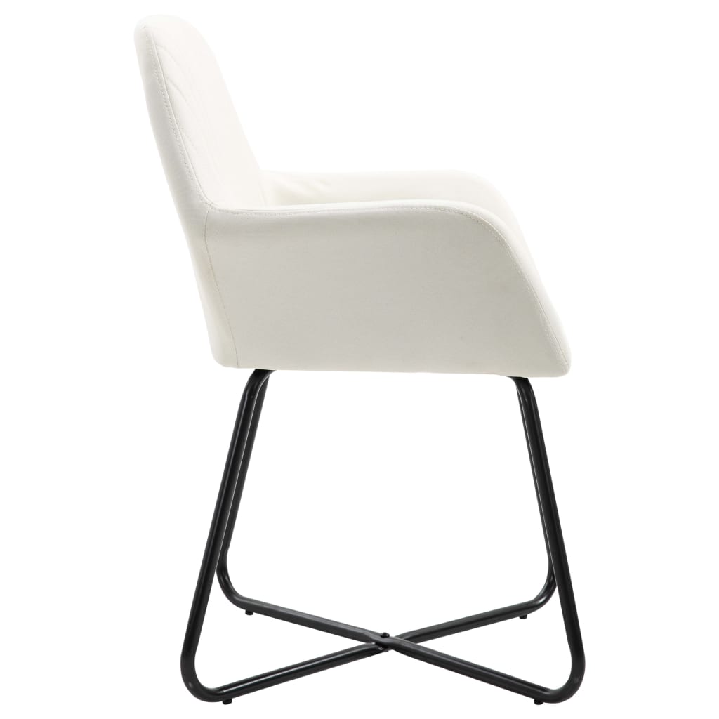 Eetkamerstoelen 2 st stof crème