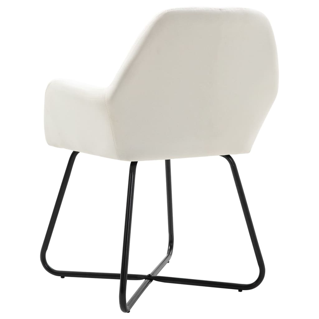 Eetkamerstoelen 2 st stof crème