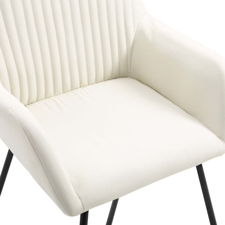 Eetkamerstoelen 2 st stof crème