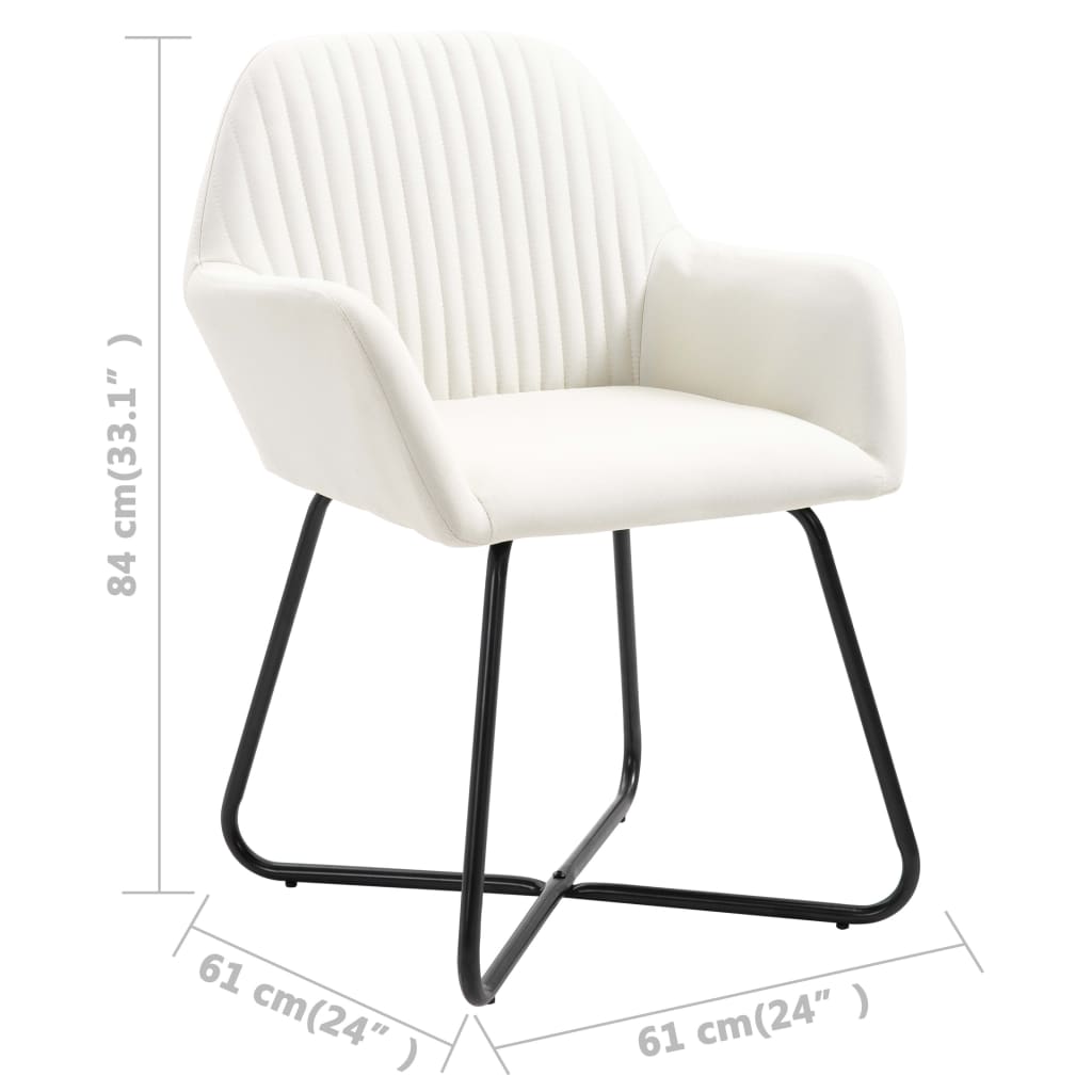 Eetkamerstoelen 2 st stof crème